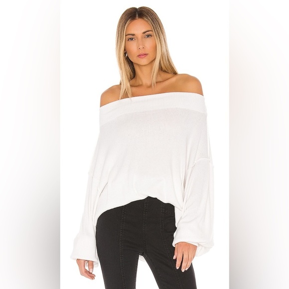 NEW Free People Main Squeeze Brushed Hacci Top White - Picture 12 of 12